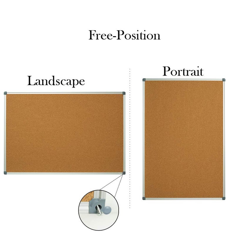 Lockways Cork Board Bulletin Board, Double Sided Corkboard 36" x 24", Wall-Mounted Aluminum Framed Message Presentation Notice Board 3 x 2 - Image 2